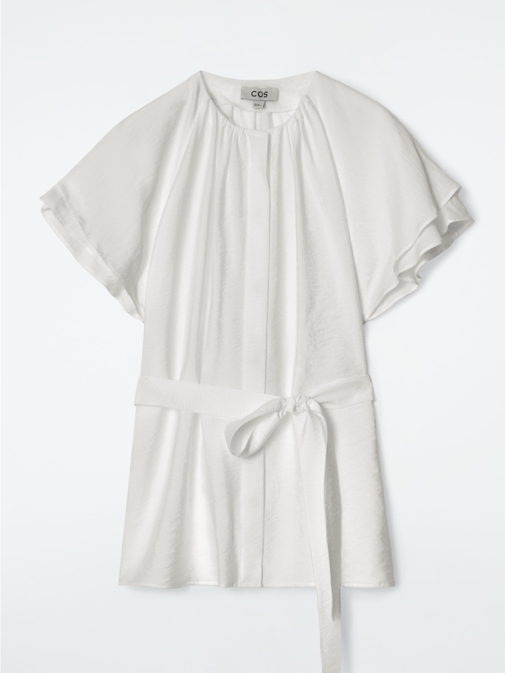 COS White Tie-Waist Flutter Sleeve Tunic
